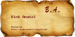 Bink Anatol névjegykártya